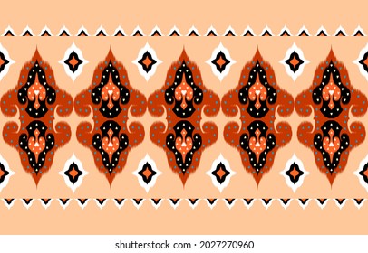 Geometric ethnic oriental ikat pattern traditional Design for background,carpet,wallpaper,clothing,wrapping,Batik,fabric,Vector illustration.embroidery style.
