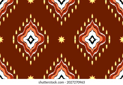 Geometric ethnic oriental ikat pattern traditional Design for background,carpet,wallpaper,clothing,wrapping,Batik,fabric,Vector illustration.embroidery style.

