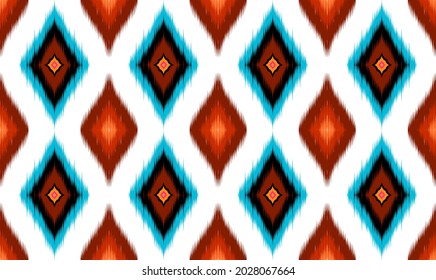 Patrón geométrico étnico oriental ikat tradicional Diseño para fondo, alfombra, papel pintado, ropa, envoltura,Batik,tela,Ilustración vectorial.estilo bordado.