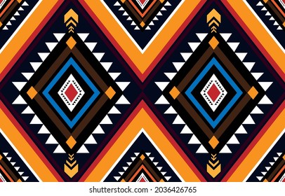 Patrón geométrico étnico oriental ikat tradicional Diseño para el fondo,
alfombra, papel pintado, ropa, envoltura,Batik,tela,Ilustración vectorial.estilo bordado.

