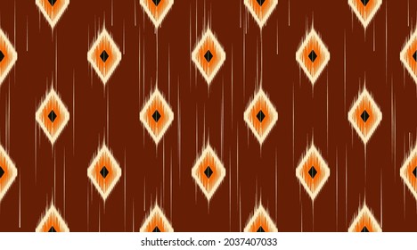 Geometric ethnic oriental ikat pattern traditional Design for background,carpet,wallpaper,clothing,wrapping,Batik,ikat,fabric,Vector illustration.embroidery style.