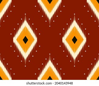 Geometric ethnic oriental ikat pattern traditional Design for background,carpet,wallpaper,clothing,wrapping,Batik,fabric,Vector illustration.embroidery style.