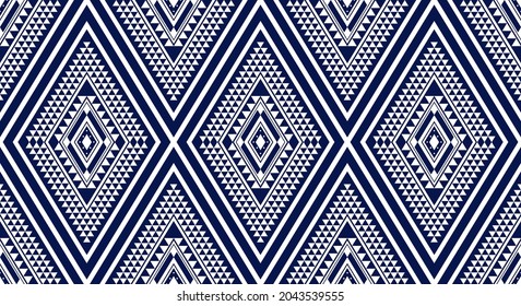 Patrón geométrico étnico oriental ikat tradicional Diseño para fondo, alfombra, papel pintado, ropa, envoltura,Batik,tela,Ilustración vectorial.estilo bordado.
