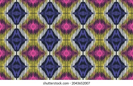 Patrón geométrico étnico oriental ikat tradicional Diseño para fondo, alfombra, papel pintado, ropa, envoltura,Batik,tela,Ilustración vectorial.estilo bordado.
