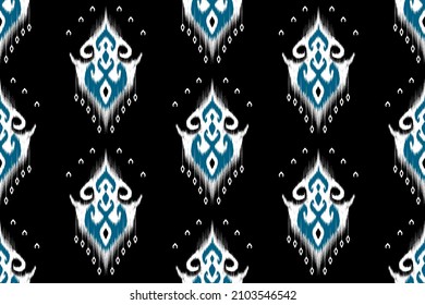 Geometric ethnic oriental ikat pattern traditional Design for background,carpet,wallpaper,clothing,wrapping,Batik,fabric,Vector illustration.embroidery style.