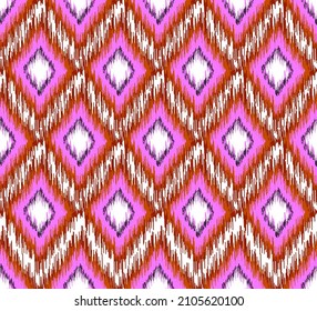 Geometric ethnic oriental ikat pattern traditional Design for background,carpet,wallpaper,clothing,wrapping,Batik,fabric,Vector illustration.embroidery style.