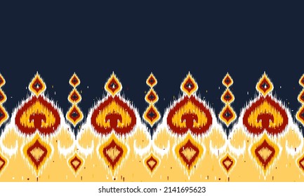 Patrón geométrico étnico oriental ikat tradicional Diseño para fondo, alfombra, papel pintado, ropa, envoltura,Batik,tela,Ilustración vectorial.estilo bordado.
