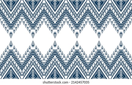 Geometric ethnic oriental ikat pattern traditional Design for background,carpet,wallpaper,clothing,wrapping,Batik,fabric,Vector illustration.embroidery style