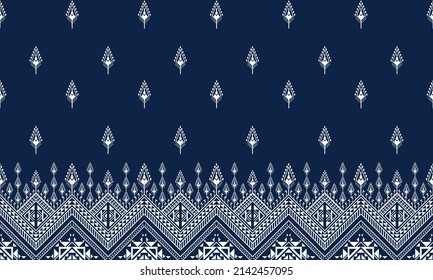 Geometric ethnic oriental ikat pattern traditional Design for background,carpet,wallpaper,clothing,wrapping,Batik,fabric,Vector illustration.embroidery style