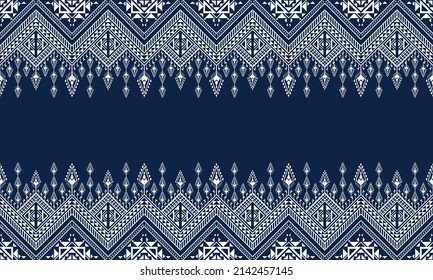 Patrón geométrico étnico oriental ikat tradicional Diseño para fondo, alfombra, papel pintado, ropa, envoltura,Batik,tela,Ilustración vectorial.estilo bordado
