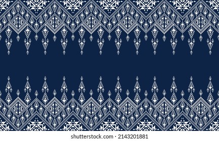 Geometric ethnic oriental ikat pattern traditional Design for background,carpet,wallpaper,clothing,wrapping,Batik,fabric,Vector illustration.embroidery style