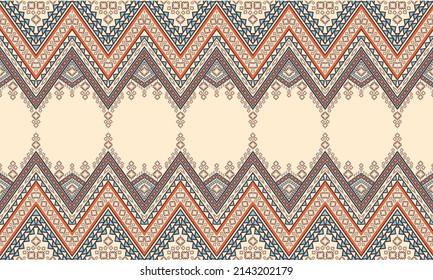 Geometric ethnic oriental ikat pattern traditional Design for background,carpet,wallpaper,clothing,wrapping,Batik,fabric,Vector illustration.embroidery style