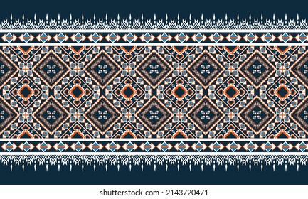 Geometric ethnic oriental ikat pattern traditional Design for background,carpet,wallpaper,clothing,wrapping,Batik,fabric,Vector illustration.embroidery style.
