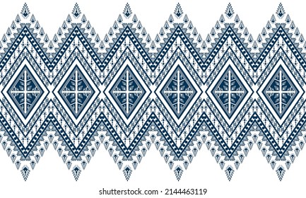 Geometric ethnic oriental ikat pattern traditional Design for background,carpet,wallpaper,clothing,wrapping,Batik,fabric,Vector illustration.embroidery style