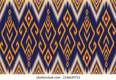 Patrón geométrico étnico oriental ikat tradicional Diseño para fondo, alfombra, papel pintado, ropa, envoltura,Batik,tela,Ilustración vectorial.estilo bordado.