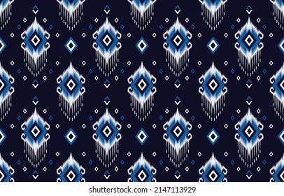 Geometric ethnic oriental ikat pattern traditional Design for background,carpet,wallpaper,clothing,wrapping,Batik,fabric,Vector illustration.embroidery style.