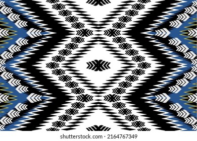 Patrón geométrico étnico oriental ikat tradicional Diseño para fondo, alfombra, papel pintado, ropa, envoltura,Batik,tela,Ilustración vectorial.estilo bordado.