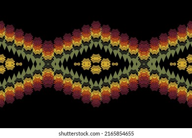 Geometric ethnic oriental ikat pattern traditional tribal Design for background,carpet,wallpaper,clothing,wrapping,batik,fabric,vector illustration. Embroidery style.
