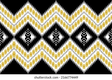 Geometric ethnic oriental ikat pattern traditional Design for background,carpet,wallpaper,clothing,wrapping,Batik,fabric,Vector illustration. Embroidery style.