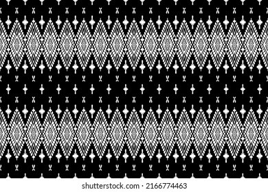 Patrón geométrico étnico oriental ikat tradicional Diseño para fondo, alfombra, papel pintado, ropa, envoltura, Batik, tela, ilustración vectorial. Estilo bordado.