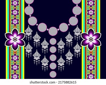 Patrón geométrico étnico oriental ikat tradicional Diseño para fondo, alfombra, papel pintado, ropa, envoltura,Batik,tela,Ilustración vectorial.estilo bordado,Patrón sin costura