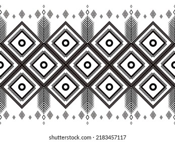 Geometric ethnic oriental ikat pattern traditional Design for background,carpet,wallpaper,clothing,wrapping,Batik,fabric,Vector illustration.embroidery style.