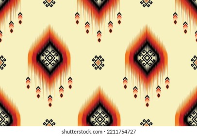 Patrón geométrico étnico oriental de ikat estilo tradicional, tono cálido .Diseño de fondo, 
moqueta, papel pintado, ropa, envoltura, Batik, azulejos, tela, decoración. Ilustración vectorial.estilo bordado.