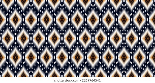 Geometric ethnic oriental ikat pattern traditional Design for background,carpet,wallpaper,clothing,wrapping,Batik,fabric,Vector illustration.embroidery style.
