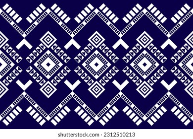 Diseño tradicional del patrón de Ikat oriental geométrico para fondo, alfombra, tapiz, ropa, envuelto, batik, tela. Estilo Bordado.