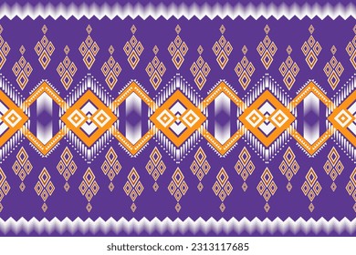 Geometric Ethnic Oriental Ikat Pattern Traditional Design for Background, Carpet, Wallpaper, Clothing, Wrapping, Batik, Fabric. Embroidery Style.