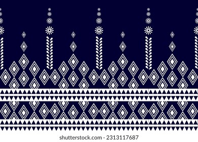 Geometric Ethnic Oriental Ikat Pattern Traditional Design for Background, Carpet, Wallpaper, Clothing, Wrapping, Batik, Fabric. Embroidery Style.