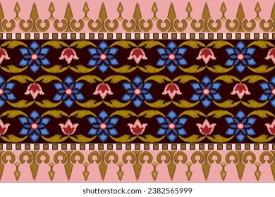 Geometric ethnic oriental ikat pattern. Aztec style abstract illustration Design for background,carpet,wallpaper,clothing,wrapping,Batik,fabric,Vector illustration.embroidery style.
