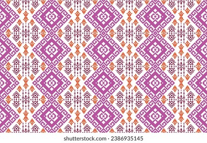 Patrón geométrico étnico oriental ikat tradicional Diseño para fondo, alfombra, papel pintado, ropa, envoltura,Batik,tela,Ilustración vectorial.estilo bordado.