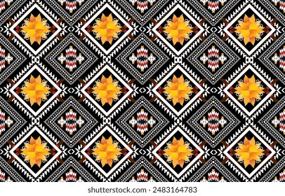 
Patrón de ikat oriental étnico geométrico tradicional Diseño para el fondo,
Alfombra, Fondo de pantalla, ropa, envoltura, Batik, tela, Ilustración vectorial.

