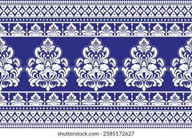 Geometric ethnic oriental ikat pattern traditional Design for background,carpet,wallpaper,clothing,wrapping,Batik,fabric,Vector illustration.