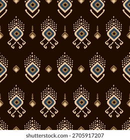 Geometric ethnic oriental ikat pattern traditional Design for background,carpet,wallpaper,clothing,wrapping,Batik,fabric,Vector illustration.embroidery style.
