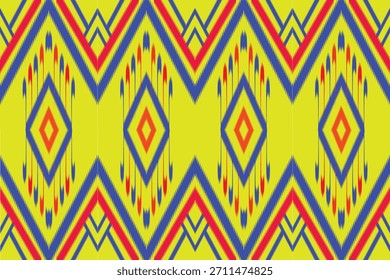 Geométrico étnico oriental padrão ikat tradicional Design para fundo,tapete,papel de parede,roupas,envoltório,Batik,tecido,Vetor estilo illustration.embroidery.