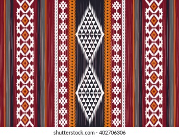 Geometric ethnic oriental ikat pattern traditional Design for background,carpet,wallpaper,clothing,wrapping,Batik,fabric,Vector illustration.embroidery style.