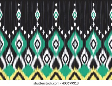 Geometric ethnic oriental ikat pattern traditional Design for background,carpet,wallpaper,clothing,wrapping,Batik,fabric,Vector illustration.embroidery style.