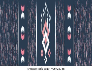 Geometric ethnic oriental ikat pattern traditional Design for background,carpet,wallpaper,clothing,wrapping,Batik,fabric,Vector illustration.embroidery style.