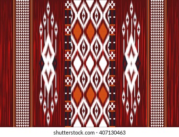 Geometric ethnic oriental ikat pattern traditional Design for background,carpet,wallpaper,clothing,wrapping,Batik,fabric,Vector illustration.embroidery style.