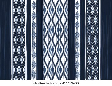 Patrón geométrico étnico oriental ikat tradicional Diseño para fondo, alfombra, papel pintado, ropa, envoltura, tela,Ilustración vectorial.estilo bordado.