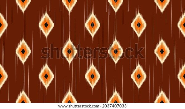 Geometric ethnic oriental ikat pattern traditional Design for background,carpet,wallpaper,clothing,wrapping,Batik,ikat,fabric,Vector illustration. embroidery style.