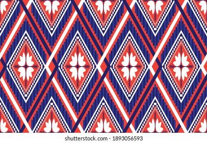 
Geometric ethnic oriental ikat seamless pattern traditional Design for background,carpet,wallpaper,clothing,wrapping,Batik,fabric,Vector illustration.embroidery style and art can be used for print.