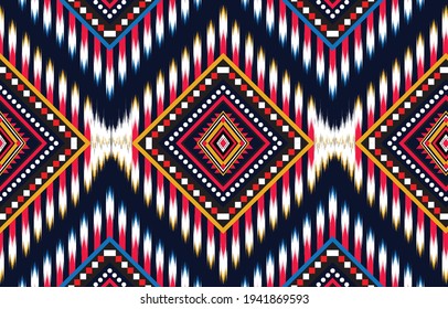 Geometric ethnic oriental ikat seamless pattern traditional Design for background,carpet,wallpaper