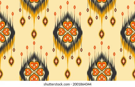 Geometric ethnic oriental ikat seamless pattern.