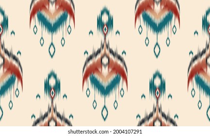 Geometric Ethnic Oriental Ikat Seamless Pattern.