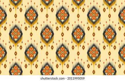Geometric ethnic oriental ikat seamless pattern.