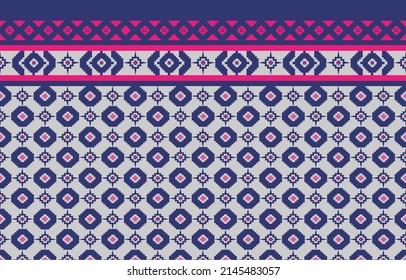 Geométrico étnico oriental ikat patrón sin fisuras Diseño tradicional para fondo, alfombra, papel pintado, ropa, envoltura, Batik, tela, bordado estilo.