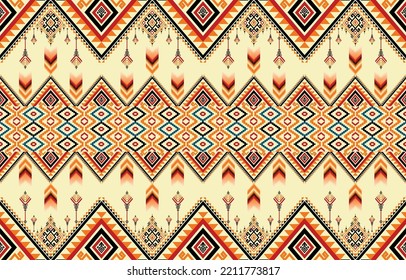 Geometric ethnic oriental ikat seamless pattern traditional, color ful abstract pattern. Design for background,carpet,wallpaper,clothing,wrapping,Batik,fabric,Vector illustration.embroidery style.